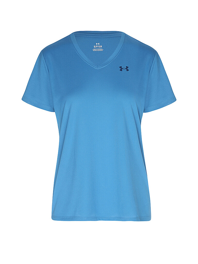 UNDER ARMOUR Damen Fitnessshirt UA Tech V-Neck blau | S